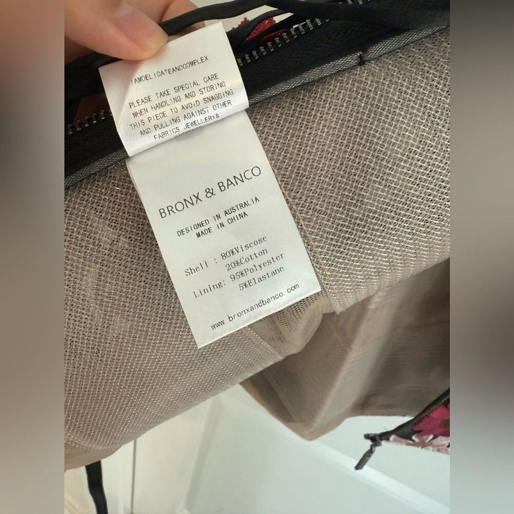 NWOT BRONX AND BANCO Bouquet Maraya Mini Dress in Black Multi, szie L - Picture 11 of 16